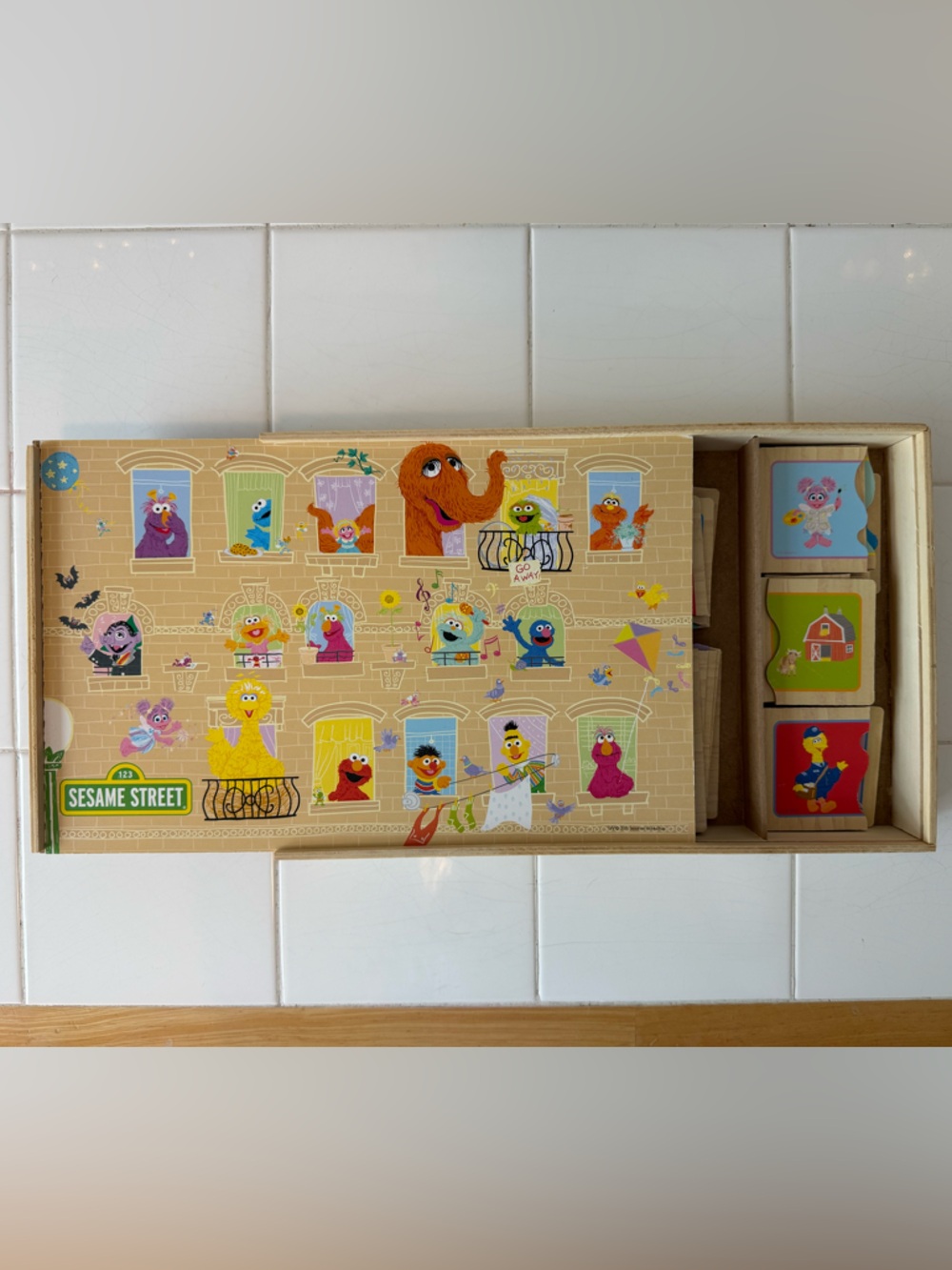 Sesame Street Wooden Game Puzzle Set -2011 Cardinal RARE Match Count Jobs & More - Picture 8 of 12